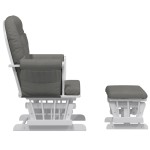 vidaXL Scaun de relaxare glisant cu taburet, gri închis, textil