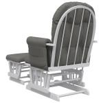 vidaXL Scaun de relaxare glisant cu taburet, gri închis, textil