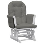 vidaXL Scaun de relaxare glisant cu taburet, gri închis, textil