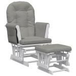 vidaXL Scaun glisant cu taburet, gri deschis, material textil vidaXL Scaun glisant cu taburet, gri deschis, material textil