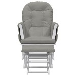 vidaXL Scaun glisant cu taburet, gri deschis, material textil vidaXL Scaun glisant cu taburet, gri deschis, material textil