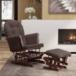 vidaXL Scaun glisant cu taburet, maro, material textil vidaXL Scaun glisant cu taburet, maro, material textil