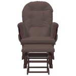 vidaXL Scaun glisant cu taburet, maro, material textil vidaXL Scaun glisant cu taburet, maro, material textil