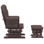 vidaXL Scaun glisant cu taburet, maro, material textil vidaXL Scaun glisant cu taburet, maro, material textil