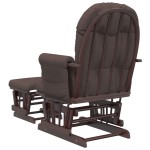 vidaXL Scaun glisant cu taburet, maro, material textil vidaXL Scaun glisant cu taburet, maro, material textil