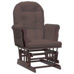 vidaXL Scaun glisant cu taburet, maro, material textil vidaXL Scaun glisant cu taburet, maro, material textil