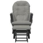 vidaXL Scaun glisant cu taburet, gri deschis, material textil vidaXL Scaun glisant cu taburet, gri deschis, material textil