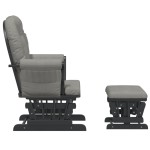 vidaXL Scaun glisant cu taburet, gri deschis, material textil vidaXL Scaun glisant cu taburet, gri deschis, material textil