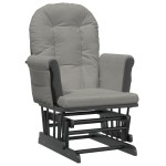 vidaXL Scaun glisant cu taburet, gri deschis, material textil vidaXL Scaun glisant cu taburet, gri deschis, material textil