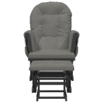 vidaXL Scaun de relaxare glisant cu taburet, gri închis, textil