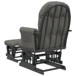 vidaXL Scaun de relaxare glisant cu taburet, gri închis, textil