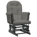 vidaXL Scaun de relaxare glisant cu taburet, gri închis, textil
