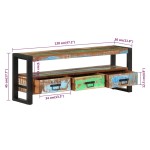 vidaXL Comodă TV, 120x30x45 cm, lemn masiv reciclat
