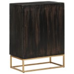 vidaXL Servantă, negru, 55x34x75 cm, lemn masiv de mango și fier vidaXL Servantă, negru, 55x34x75 cm, lemn masiv de mango și fier