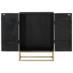 vidaXL Servantă, negru, 55x34x75 cm, lemn masiv de mango și fier vidaXL Servantă, negru, 55x34x75 cm, lemn masiv de mango și fier