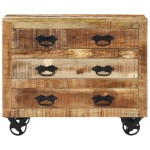 vidaXL Dulap cu 3 sertare, 80x30x65 cm, lemn masiv de mango brut vidaXL Dulap cu 3 sertare, 80x30x65 cm, lemn masiv de mango brut