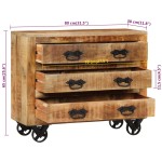 vidaXL Dulap cu 3 sertare, 80x30x65 cm, lemn masiv de mango brut vidaXL Dulap cu 3 sertare, 80x30x65 cm, lemn masiv de mango brut