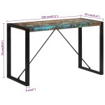 vidaXL Masă de bucătărie, 120x55x76 cm, lemn masiv reciclat