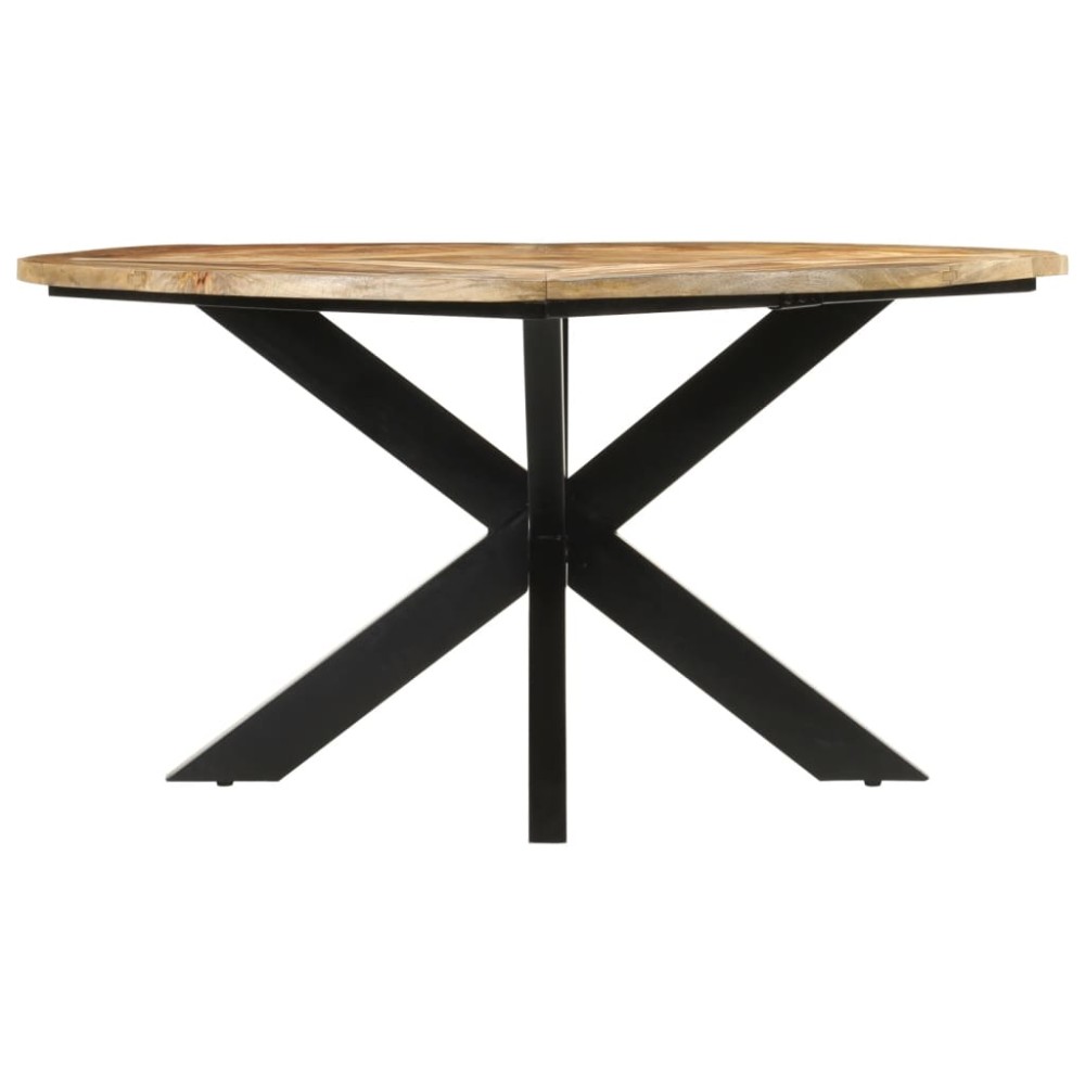 vidaXL Masă de bucătărie, Ø150x76, lemn masiv de mango brut
