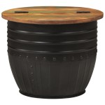 vidaXL Măsuță de cafea, negru, 50x39,5 cm, lemn masiv reciclat vidaXL Măsuță de cafea, negru, 50x39,5 cm, lemn masiv reciclat