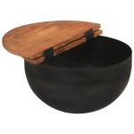 vidaXL Set măsuțe de cafea, 2 piese, negru, lemn masiv reciclat vidaXL Set măsuțe de cafea, 2 piese, negru, lemn masiv reciclat