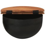 vidaXL Măsuță de cafea, negru, 50x27 cm, lemn masiv reciclat vidaXL Măsuță de cafea, negru, 50x27 cm, lemn masiv reciclat