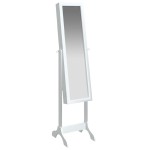 vidaXL Oglindă de sine stătătoare, alb, 34x37x146 cm vidaXL Oglindă de sine stătătoare, alb, 34x37x146 cm