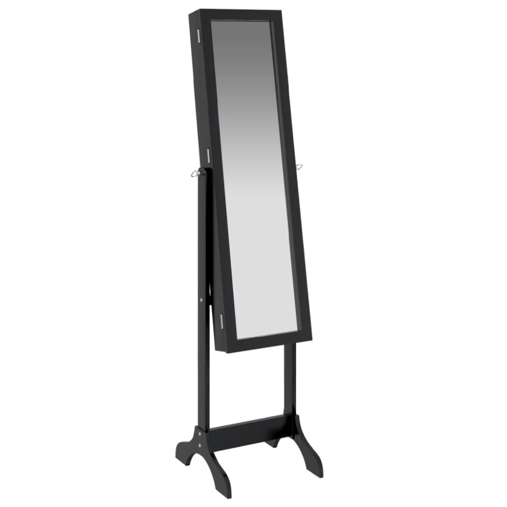 vidaXL Oglindă de sine stătătoare, negru, 34x37x146 cm