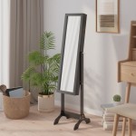 vidaXL Oglindă de sine stătătoare, negru, 34x37x146 cm vidaXL Oglindă de sine stătătoare, negru, 34x37x146 cm