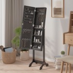 vidaXL Oglindă de sine stătătoare, negru, 34x37x146 cm vidaXL Oglindă de sine stătătoare, negru, 34x37x146 cm