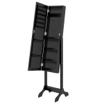 vidaXL Oglindă de sine stătătoare, negru, 34x37x146 cm vidaXL Oglindă de sine stătătoare, negru, 34x37x146 cm