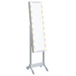 vidaXL Oglindă de sine stătătoare cu LED, alb, 34x37x146 cm vidaXL Oglindă de sine stătătoare cu LED, alb, 34x37x146 cm