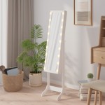 vidaXL Oglindă de sine stătătoare cu LED, alb, 34x37x146 cm vidaXL Oglindă de sine stătătoare cu LED, alb, 34x37x146 cm