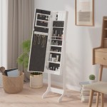 vidaXL Oglindă de sine stătătoare cu LED, alb, 34x37x146 cm vidaXL Oglindă de sine stătătoare cu LED, alb, 34x37x146 cm