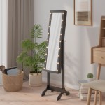 vidaXL Oglindă de sine stătătoare cu LED, negru, 34x37x146 cm vidaXL Oglindă de sine stătătoare cu LED, negru, 34x37x146 cm