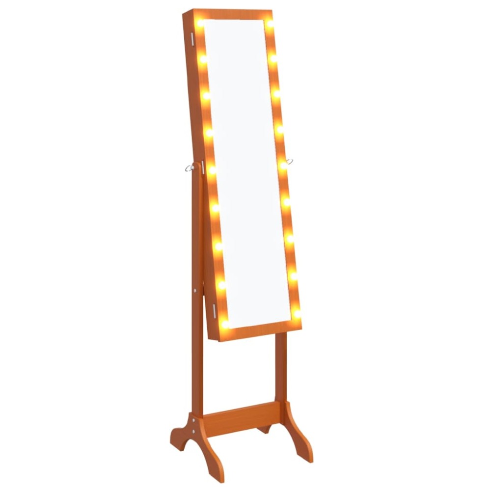 vidaXL Oglindă de sine stătătoare cu LED, 34x37x146 cm