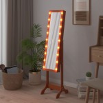 vidaXL Oglindă de sine stătătoare cu LED, 34x37x146 cm vidaXL Oglindă de sine stătătoare cu LED, 34x37x146 cm