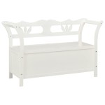 vidaXL Bancă, alb, 107x45x75,5 cm, lemn masiv de brad vidaXL Bancă, alb, 107x45x75,5 cm, lemn masiv de brad
