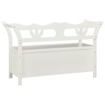 vidaXL Bancă, alb, 107x45x75,5 cm, lemn masiv de brad vidaXL Bancă, alb, 107x45x75,5 cm, lemn masiv de brad