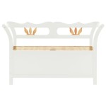 vidaXL Bancă, alb, 107x45x75,5 cm, lemn masiv de brad