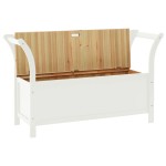 vidaXL Bancă, alb, 107x45x75,5 cm, lemn masiv de brad