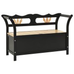 vidaXL Bancă, negru, 107x45x75,5 cm, lemn masiv de brad