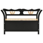 vidaXL Bancă, negru, 107x45x75,5 cm, lemn masiv de brad