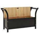 vidaXL Bancă, negru, 107x45x75,5 cm, lemn masiv de brad