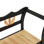 vidaXL Bancă, negru, 107x45x75,5 cm, lemn masiv de brad