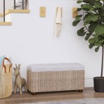 vidaXL Bănci de depozitare, 2 buc., cu pernă gri, 69 cm, papură vidaXL Bănci de depozitare, 2 buc., cu pernă gri, 69 cm, papură