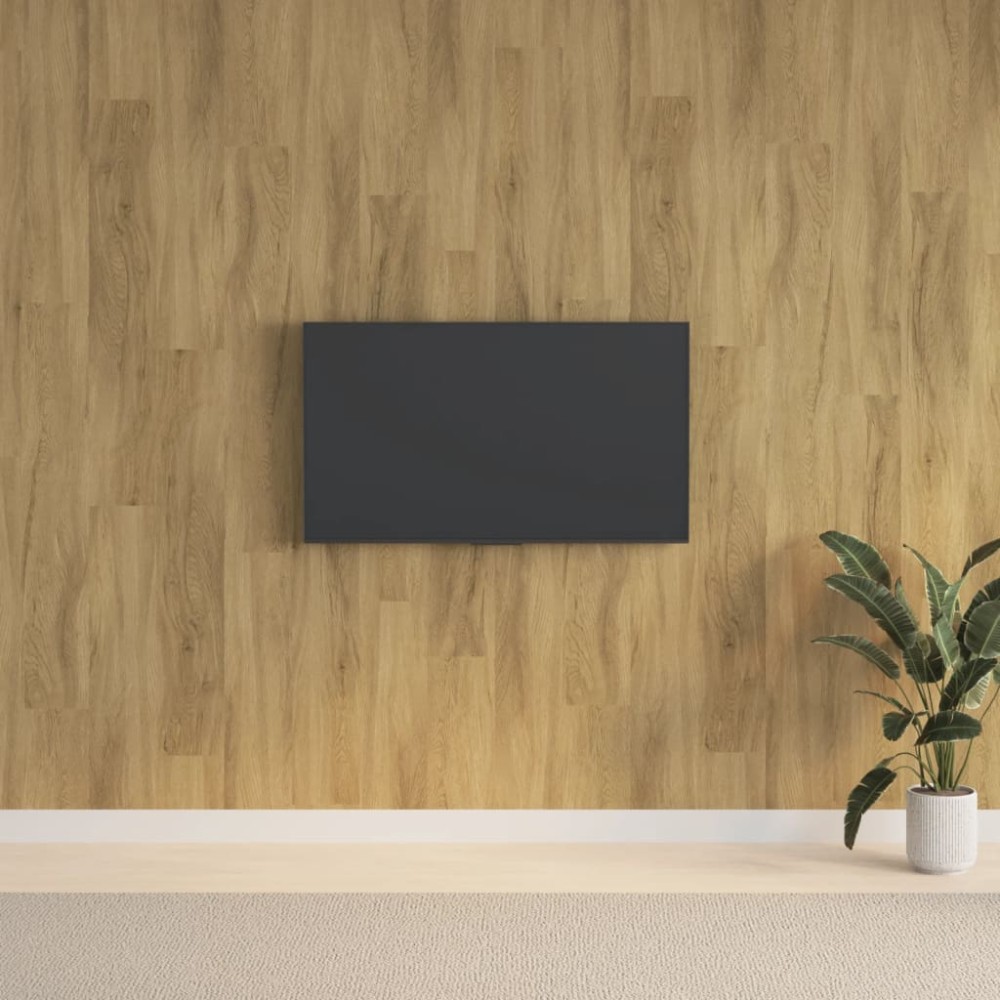 vidaXL Panouri de perete aspect lemn, maro, 2,06 m², PVC