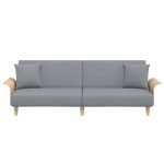 vidaXL Canapea extensibilă cu cotiere, gri deschis, textil