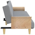 vidaXL Canapea extensibilă cu cotiere, gri deschis, textil