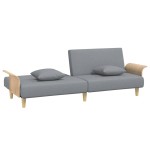 vidaXL Canapea extensibilă cu cotiere, gri deschis, textil
